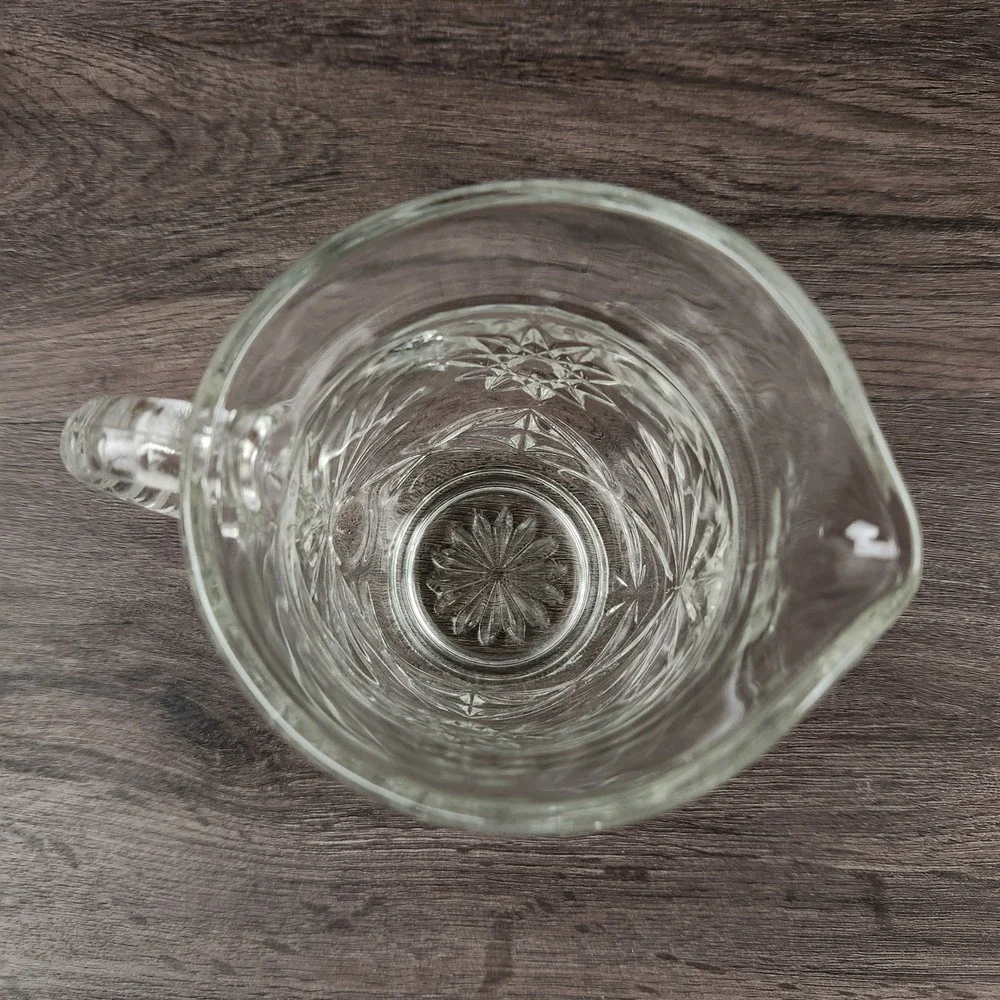 Vintage Anchor Hocking Pint Pitcher Starburst Star of David 5.5''